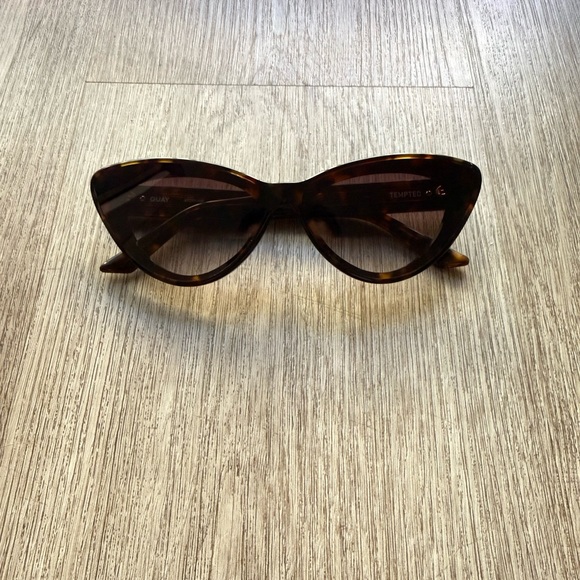 quay australia tempted tortoise brown pointy retro statement cat eye sunglasses